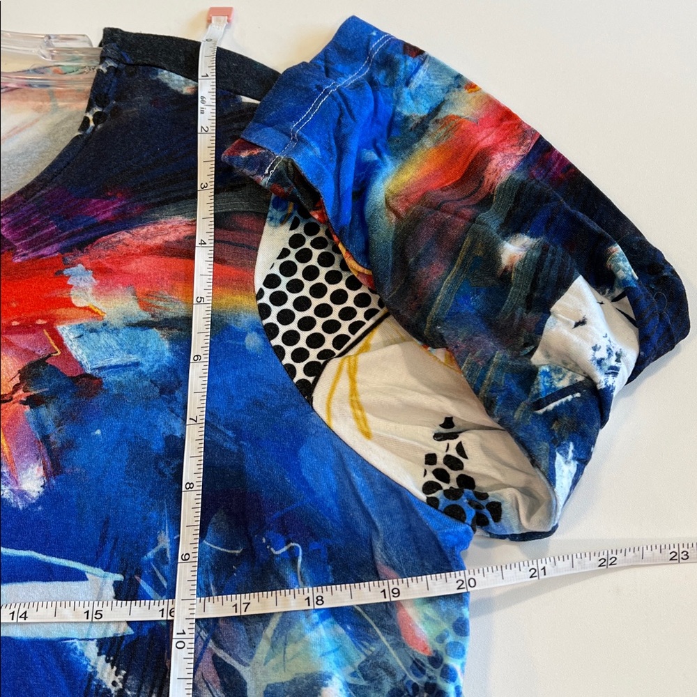 Ali Miles‎ - petite large, abstract 3/4 length blouse - Picture 7 of 8